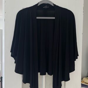 Dressbarn Black Open Front Cardigan